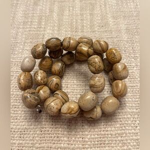 Picture Jasper Beaded Coil Bracelet